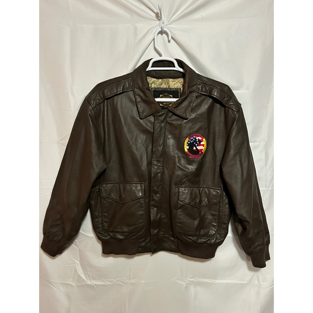 Guide Gear Leather Bomber Jacket L Brown A2 Flying Tigers Military Aviator
